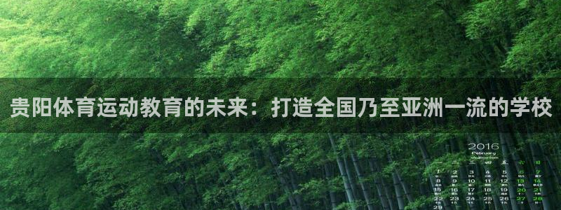球王会体育：贵阳体育运动教育的未来：打造全国乃至亚洲一流的学校